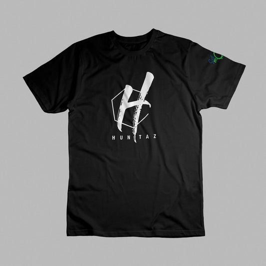 PREMIUM BLACK T-SHIRT HUNTAZ LOGO