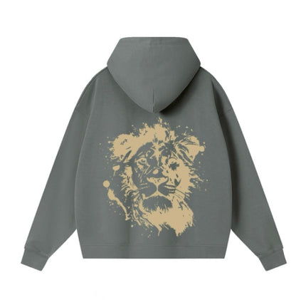 METAL GREY COTTON FLEECE WINTER HOODIE