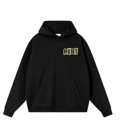 BLACK COTTON FLEECE WINTER HOODIE